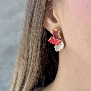 Brinco Meia Pétala P - Vermelha