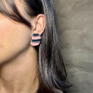 Brinco Orgânico Cintia - Rosa e Azul