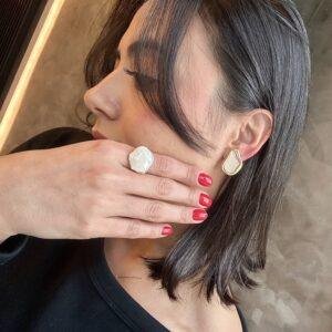 Conjunto Brinco e Anel Miranda - Pérola